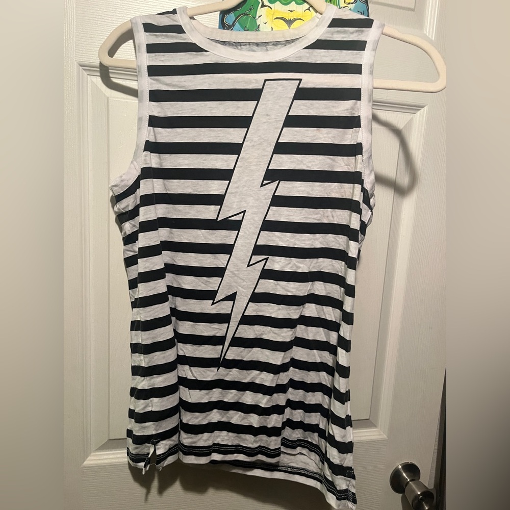 Lightning bolt striped tank